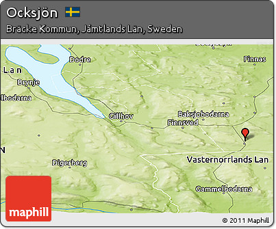 Physical Panoramic Map of Ocksjön