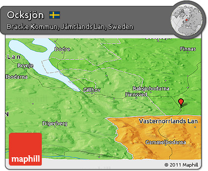 Political Panoramic Map of Ocksjön
