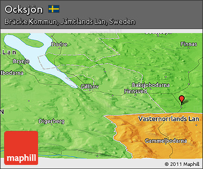Political Panoramic Map of Ocksjön