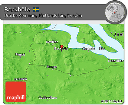 Political 3D Map of Backböle