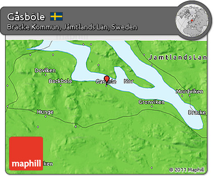 Political 3D Map of Gåsböle
