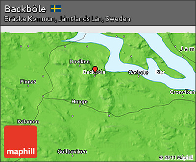 Political 3D Map of Backböle