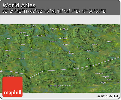 Satellite 3D Map of the Area around 62° 40' 59" N, 15° 22' 30" E