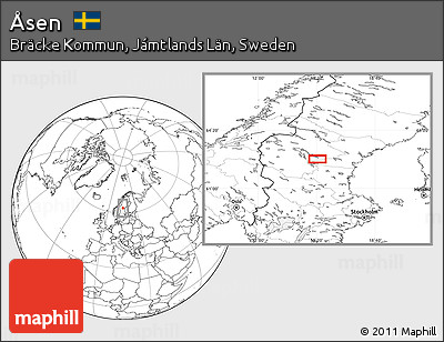 Blank Location Map of Åsen