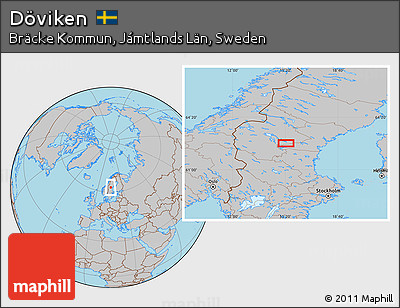 Gray Location Map of Döviken