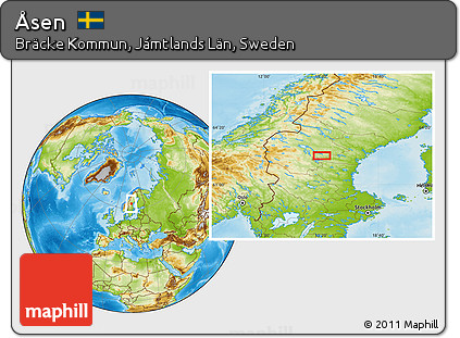 Physical Location Map of Åsen