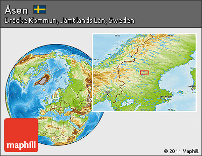 Physical Location Map of Åsen