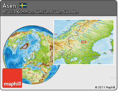 Physical Location Map of Åsen