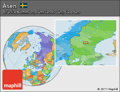 Political Location Map of Åsen