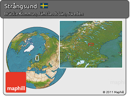 Satellite Location Map of Strångsund