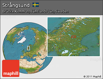 Satellite Location Map of Strångsund