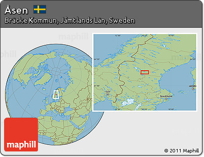 Savanna Style Location Map of Åsen