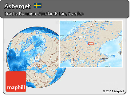 Shaded Relief Location Map of Åsberget