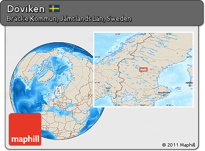 Shaded Relief Location Map of Döviken