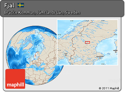 Shaded Relief Location Map of Fjäl