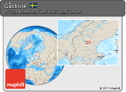 Shaded Relief Location Map of Gåsböle