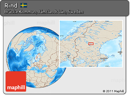 Shaded Relief Location Map of Rind