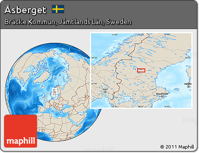 Shaded Relief Location Map of Åsberget