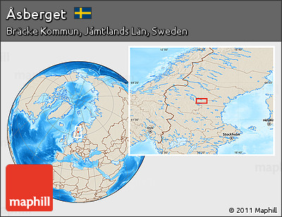 Shaded Relief Location Map of Åsberget