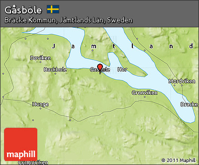 Physical Map of Gåsböle
