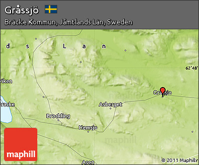 Physical Map of Gråssjö
