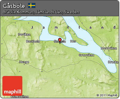 Physical Map of Gåsböle