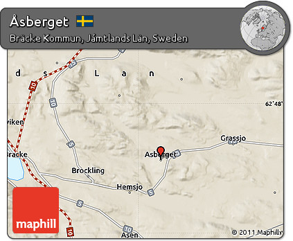 Shaded Relief Map of Åsberget