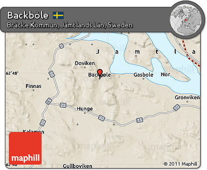 Shaded Relief Map of Backböle