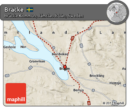 Shaded Relief Map of Bräcke