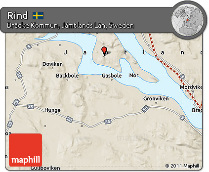 Shaded Relief Map of Rind