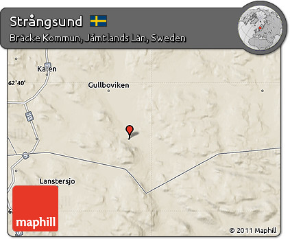 Shaded Relief Map of Strångsund