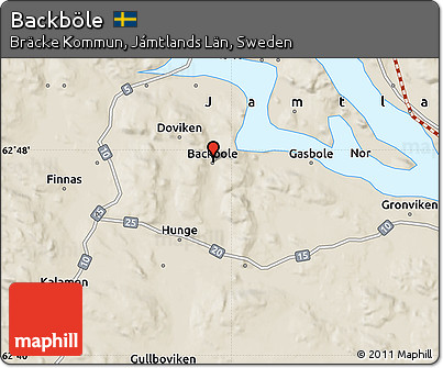 Shaded Relief Map of Backböle