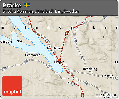 Shaded Relief Map of Bräcke