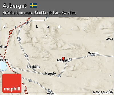 Shaded Relief Map of Åsberget