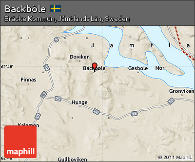 Shaded Relief Map of Backböle