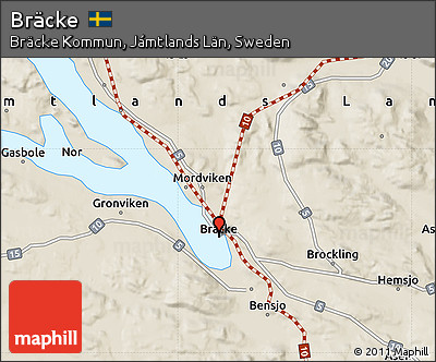 Shaded Relief Map of Bräcke