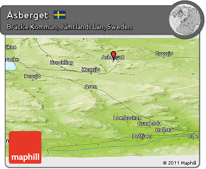 Physical Panoramic Map of Åsberget