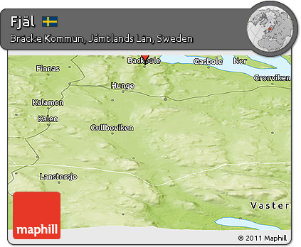 Physical Panoramic Map of Fjäl