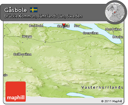Physical Panoramic Map of Gåsböle