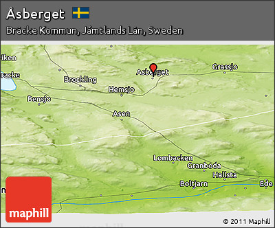 Physical Panoramic Map of Åsberget