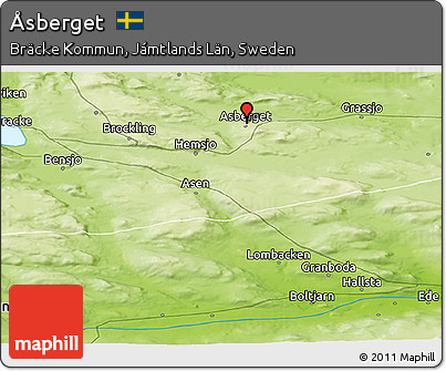 Physical Panoramic Map of Åsberget