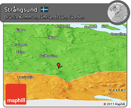 Political Panoramic Map of Strångsund