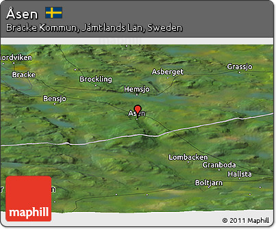 Satellite Panoramic Map of Åsen