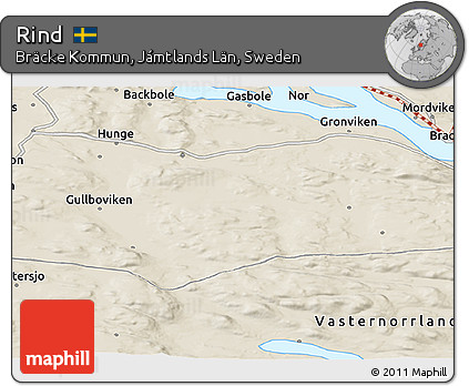 Shaded Relief Panoramic Map of Rind