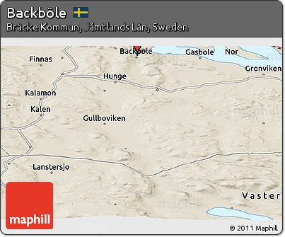 Shaded Relief Panoramic Map of Backböle