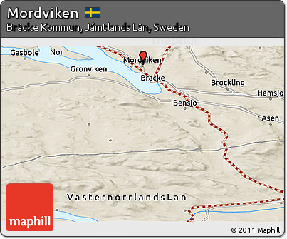 Shaded Relief Panoramic Map of Mordviken