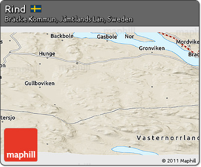 Shaded Relief Panoramic Map of Rind