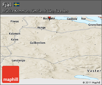 Shaded Relief Panoramic Map of Fjäl