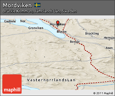 Shaded Relief Panoramic Map of Mordviken