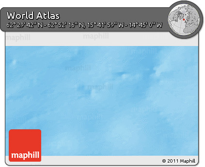 Shaded Relief 3D Map of the Area around 62° 40' 59" N, 15° 13' 29" W